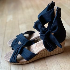 UGG Black Traci Espadrille Wedge Sandal
